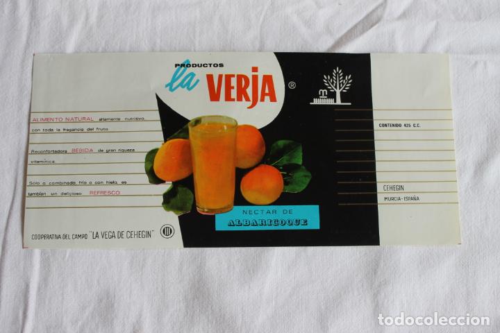 Etiquetas antiguas: LA VERJA LA VEGA DE CEHEGIN NECTAR DE ALBARICOQUE 1965