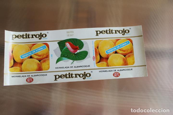 Etiquetas antiguas: ETIQUETA PETIT ROJO MERMELADA DE ALBARICOQUE BALAGUER LERIDA