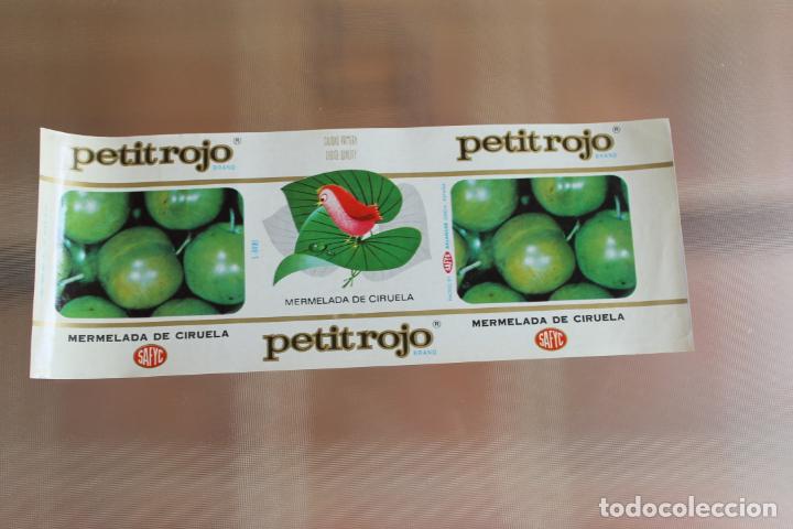 Etiquetas antiguas: ETIQUETA PETIT ROJO MERMELADA DE CIRUELA BALAGUER LERIDA