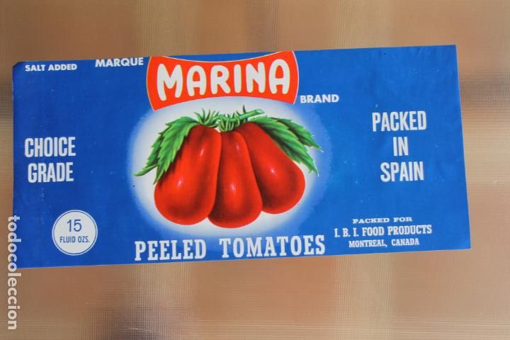 Etichette antiche: ETIQUETA TOMATES PELADOS MARINA MONTREAL CANADA
