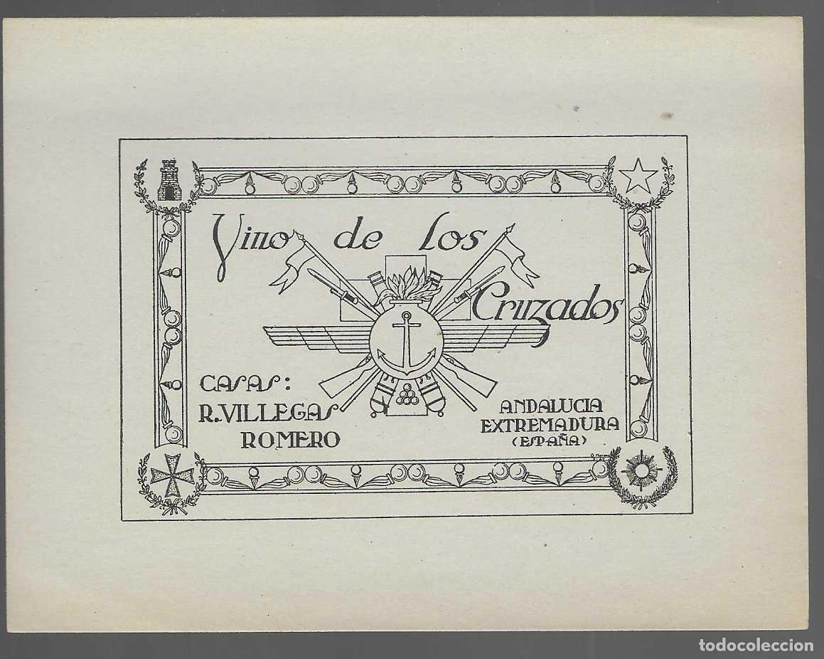 Etiquetas antiguas: ETIQUETA,- JEREZ,-VINO DE LOS CRUZADOS- CASAS R.VILLEGAS ROMERO-: 14 X 11 C.M. -VER FOTOS