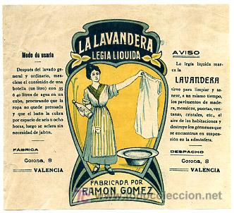 Etichette antiche: ETIQUETA LEJIA LA LAVANDERA , RAMON GOMEZ , ER 405