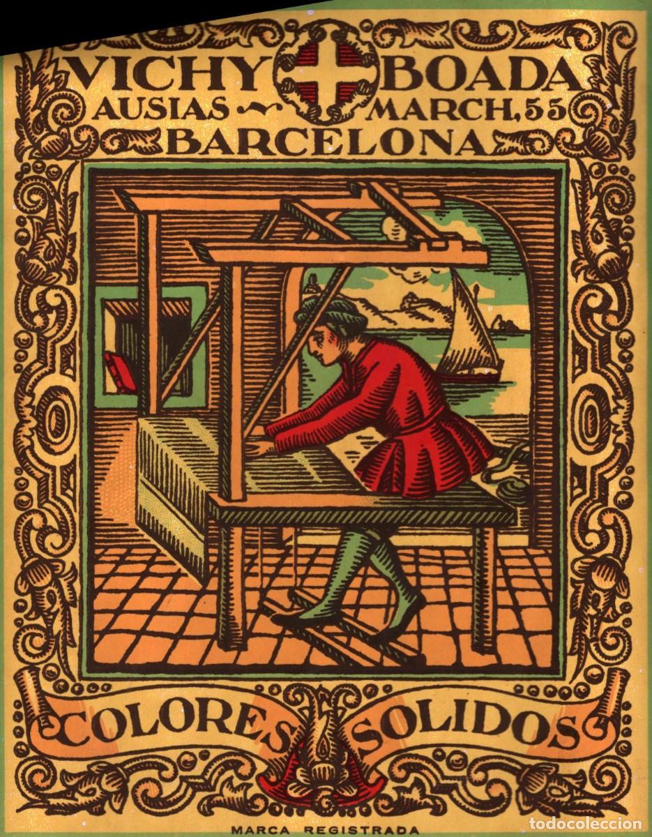 Etiquetas antiguas: etiqueta textil Vichy Boada Barcelona