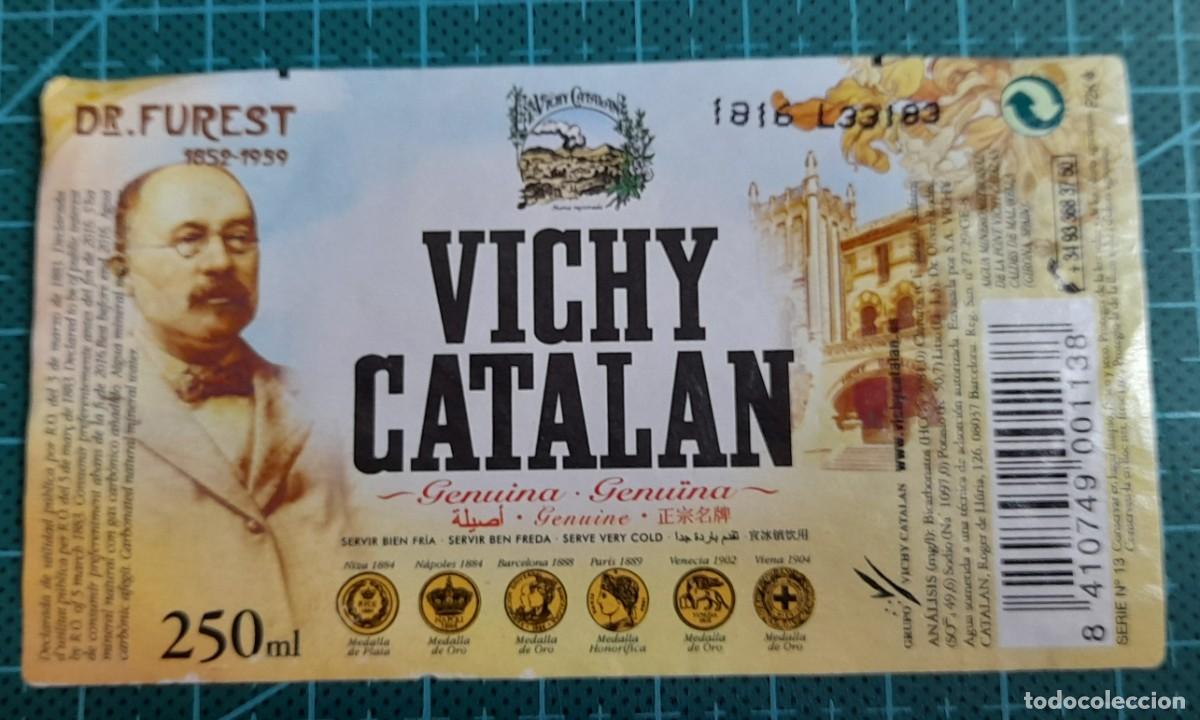 Etiquetas antiguas: ETIQUETA AGUA VICHY CATALAN 0,25 L DR. FUREST