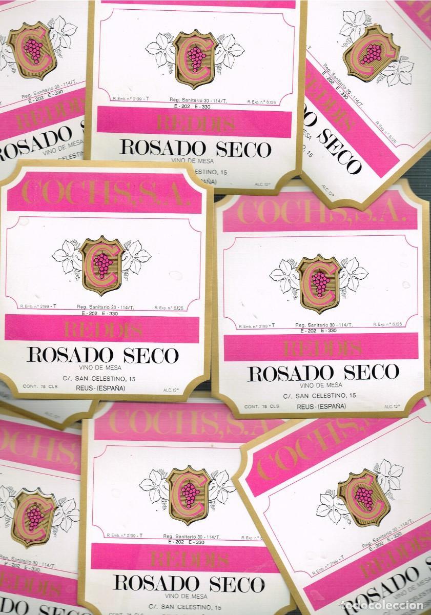 Etiquetas antiguas: REUS LOTE 19 PRECIOSAS ETIQUETAS VINO ROSADO SECO &rdquo;COCHS S.A.&rdquo; REDDIS
