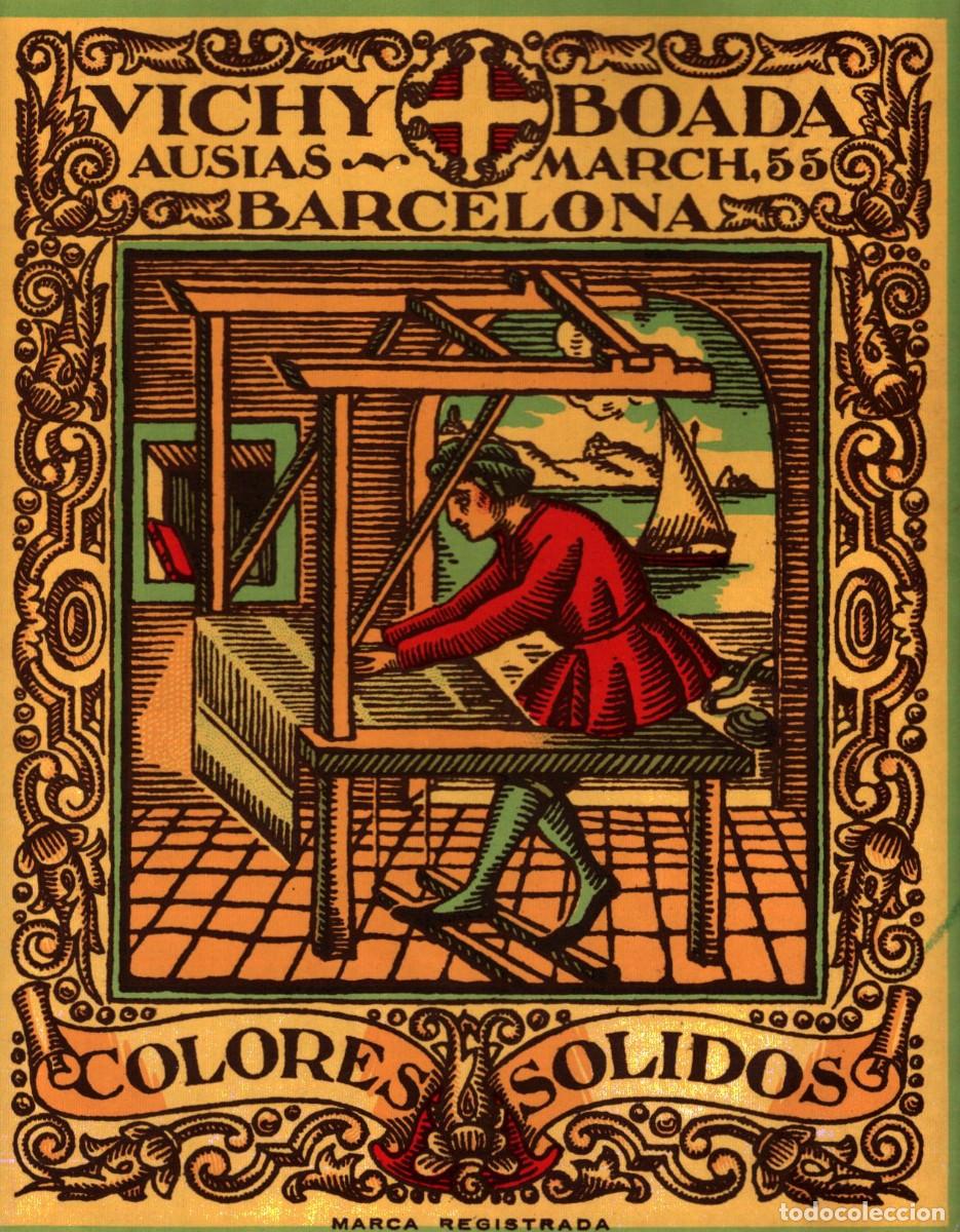 Etiquetas antiguas: etiqueta sedera Vichy Boada Barcelona