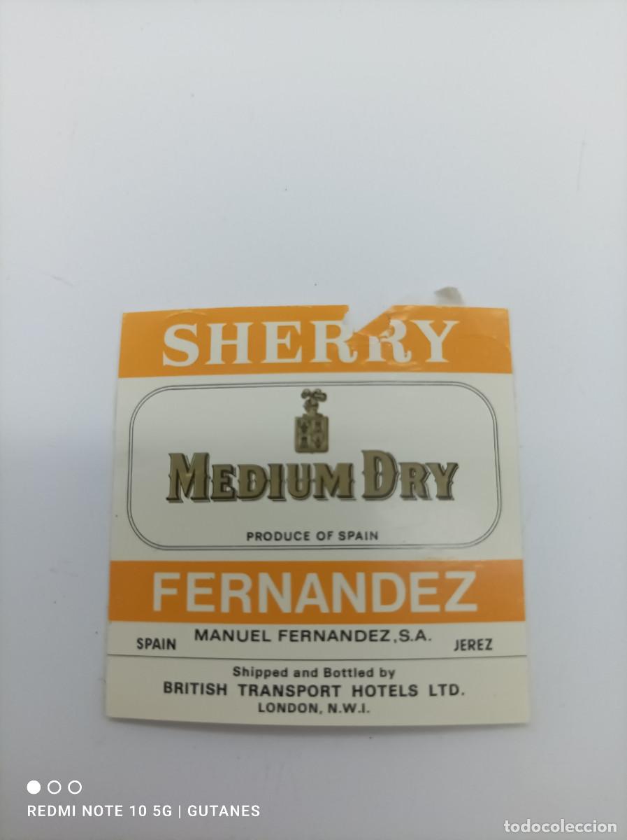 Etiquetas antiguas: ETIQUETA SHERRY MEDIUM DRY - Foto 1