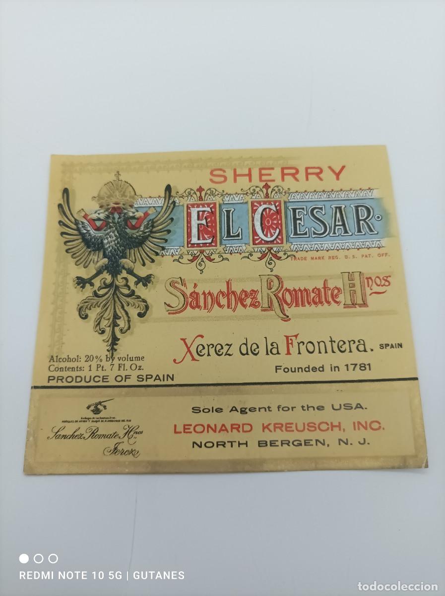 Etiquetas antiguas: ETIQUETA SHERRY EL CESAR - Foto 1
