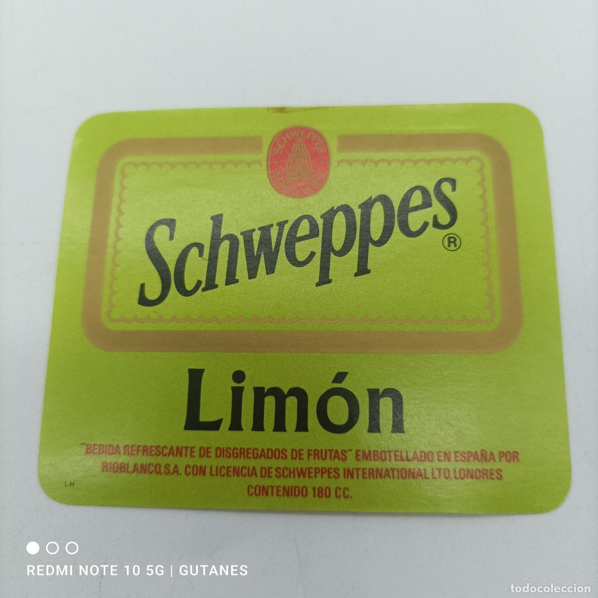 Etiquetas antiguas: ETIQUETA SCHWEPPES LIMON - Foto 1