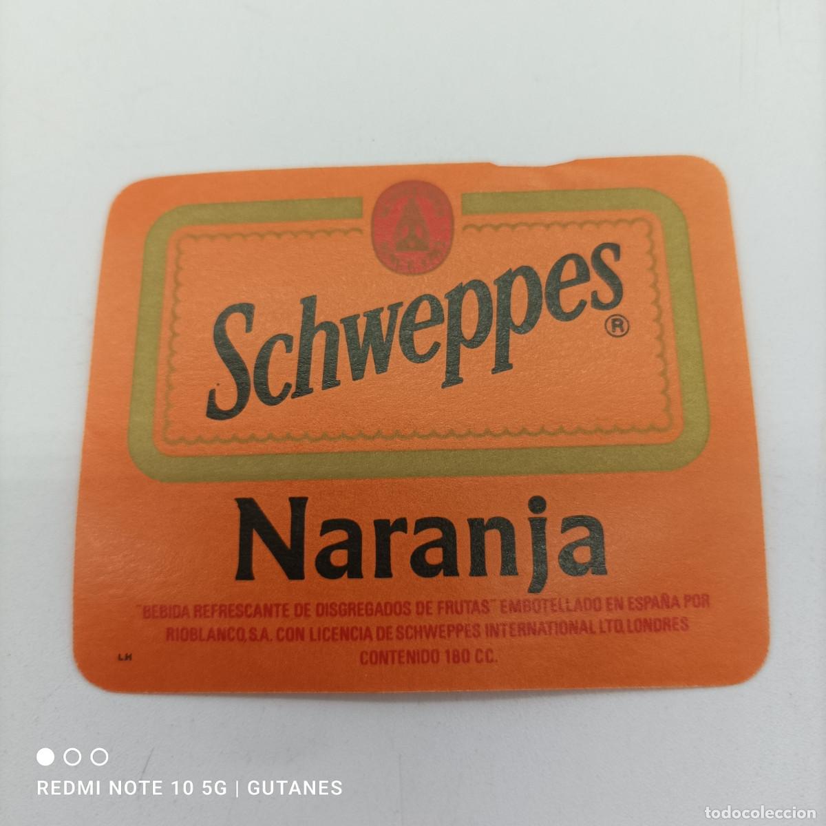 Etiquetas antiguas: ETIQUETA SCHWEPPES NARANJA - Foto 1