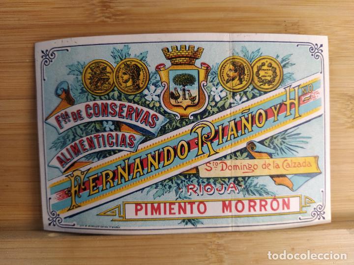 Etiquetas antiguas: TOMATE AL NATURAL-SANTO DOMINGO DE LA CALZADA-FERNANDO RIA&Ntilde;O-ETIQUETA ANTIGUA-VER FOTOS-(K-11.163)