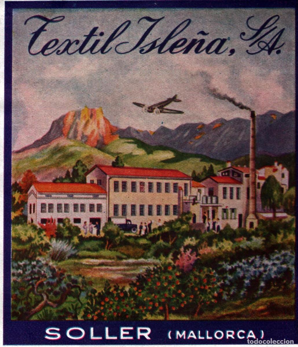 Etiquetas antiguas: Textil Isle&ntilde;a, s.a. Soller Mallorca - Foto 1