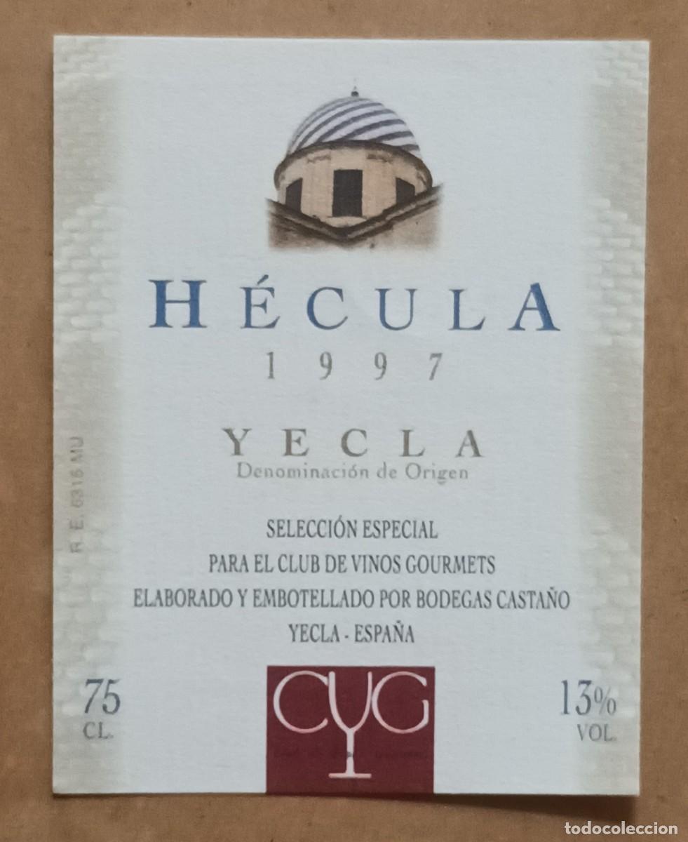 Etiquetas antiguas: ETIQUETA VINO HERCULA - 1997 - SELECCI&Oacute;N ESPECIAL - YECLA