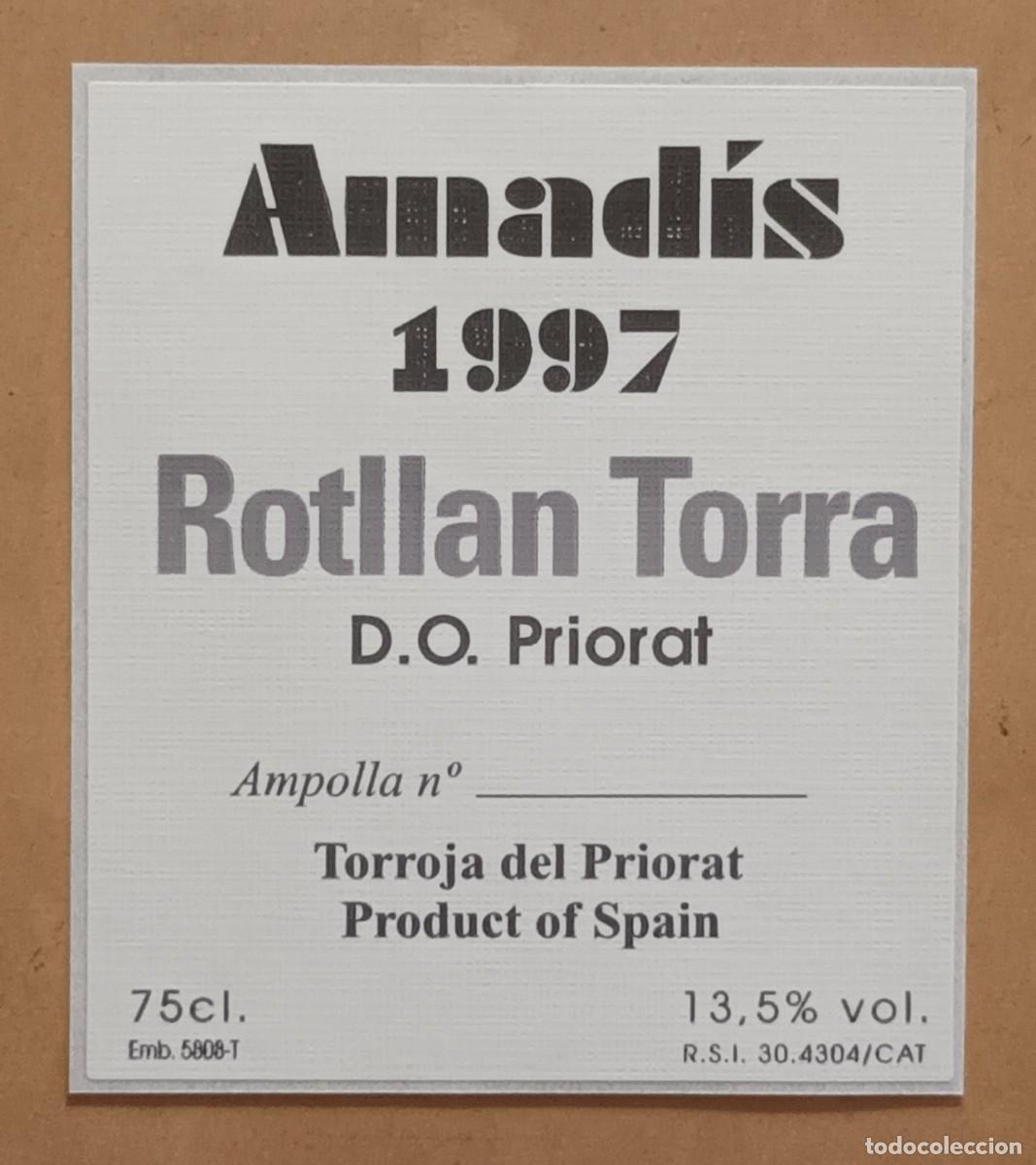 Etiquetas antiguas: ETIQUETA VINO ROTLLAN TORRA AMADIS 1997 - TORROJA DEL PRIORAT