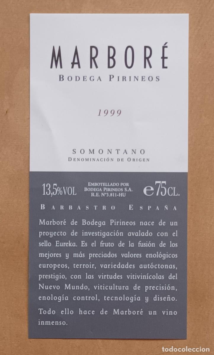 Etiquetas antiguas: ETIQUETA VINO MARBOR&Eacute; - 1999 - SOMONTANO - BODEGA PIRINEOS