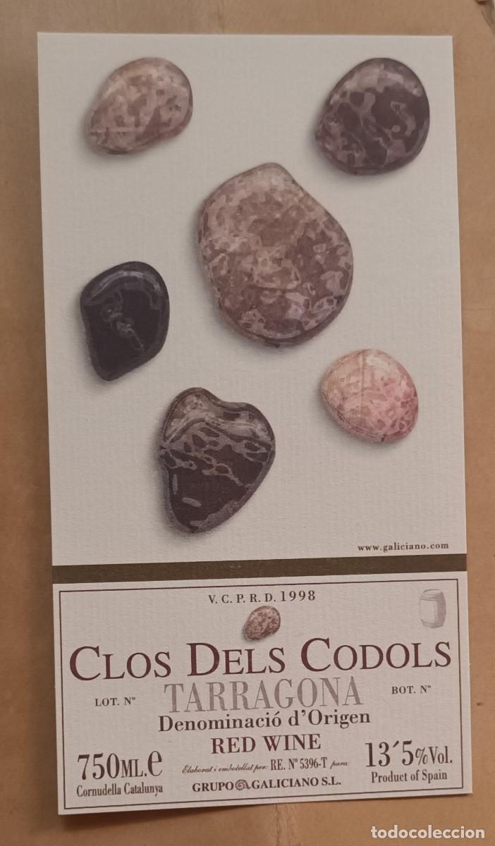 Etiquetas antiguas: ETIQUETA VINO CLOS DELS CODOLS - TARRAGONA