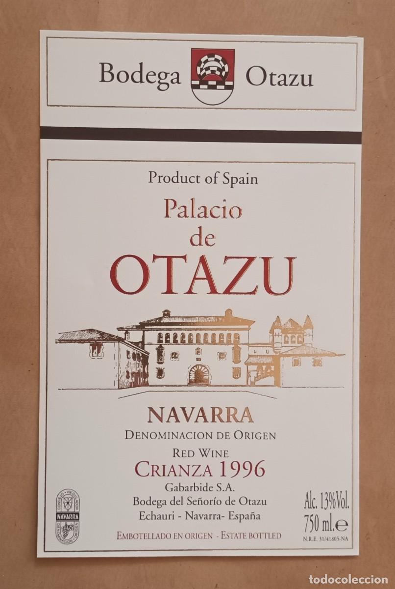 Etiquetas antiguas: ETIQUETA VINO PALACIO DE OTAZU - CRIANZA 1996 - NAVARRA