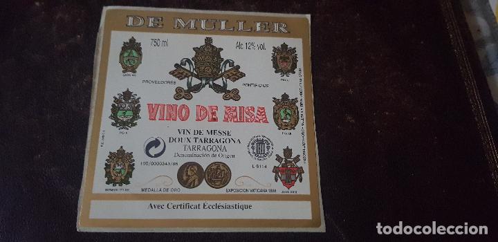 Etiquetas antiguas: ETIQUETA DE VINO DE MULLER