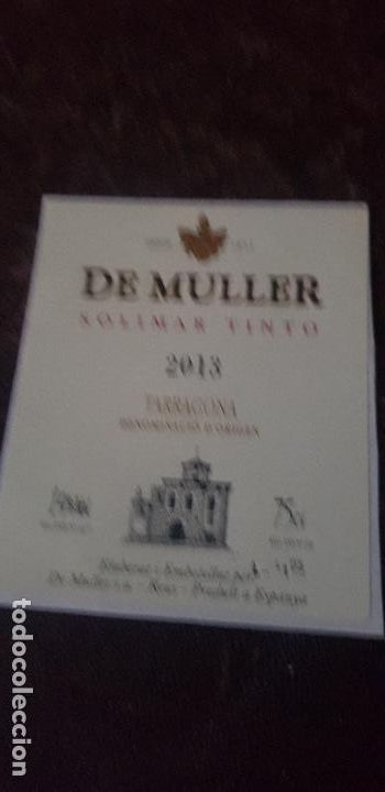 Etiquetas antiguas: ETIQUETA DE VINO DE MULLER