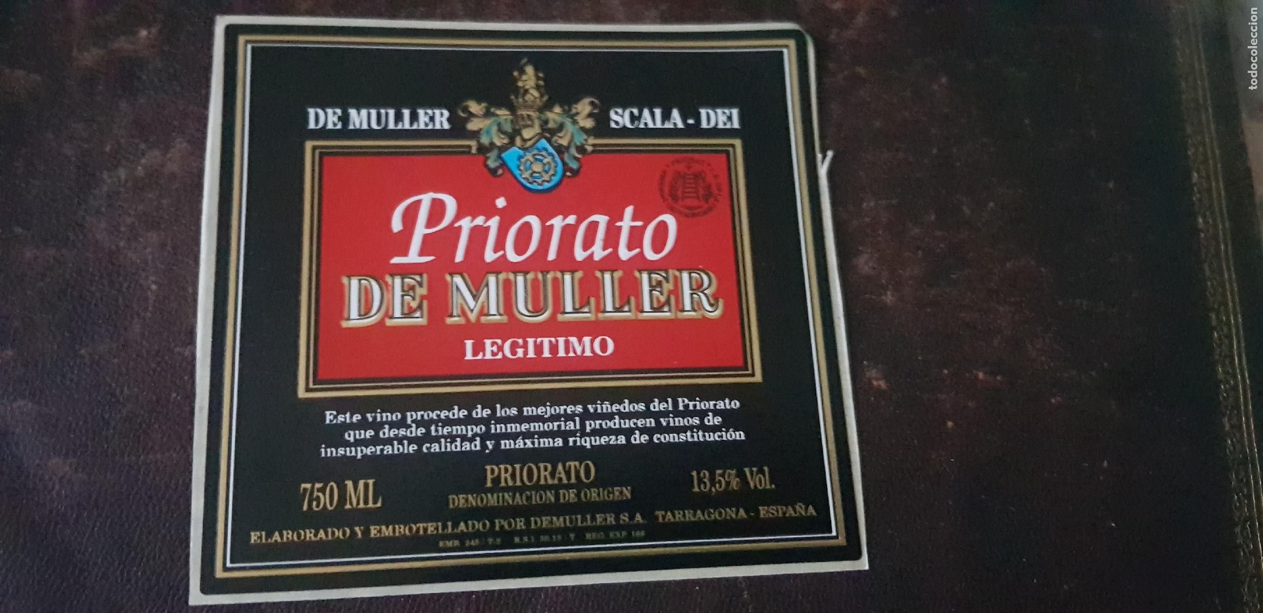 Etiquetas antiguas: ETIQUETA DE VINO DE MULLER