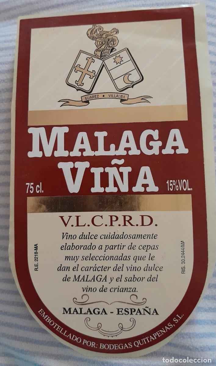 Etiquetas antiguas: -86190 ETIQUETA VINO DULCE MALAGA VI&Ntilde;A, BODEGAS QUITAPENAS