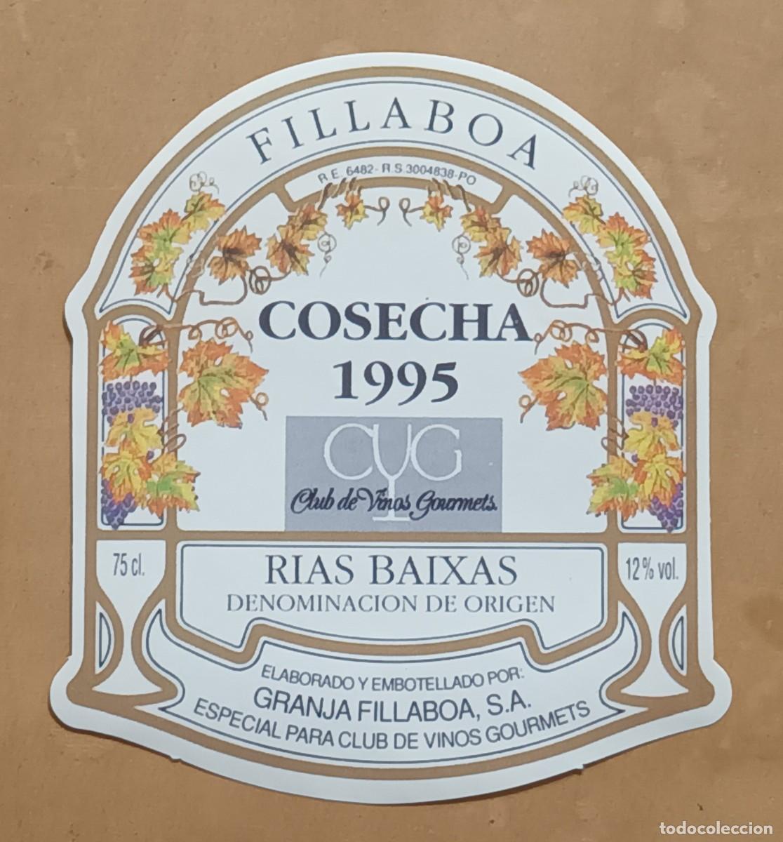 Etiquetas antiguas: ETIQUETA VINO FILLABOA - COSECHA 1995 - RIAS BAIXAS
