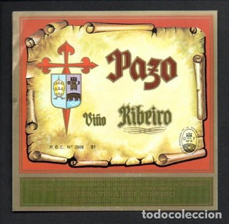 Etiquetas antiguas: ANTIGUA ETIQUETA, PAZO - VI&Ntilde;O RIBEIRO. COOPERATIVA DEL RIBEIRO - RIBADAVIA (ORENSE). NUEVA.