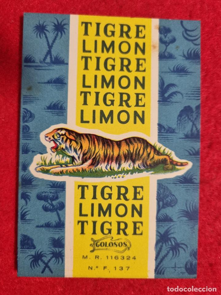 Old Labels: ANTIGUA ETIQUETA EMBOLTORIO CARAMELOS EL TIGRE LIMON GOLOSOS ORIGINAL ER 432