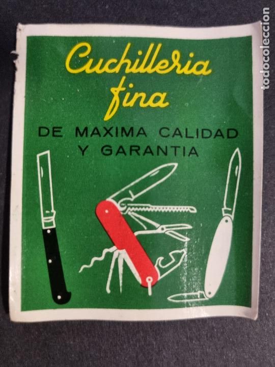 Old Labels: ANTIGUA ETIQUETA CUCHILLERIA FINA CUCHILLOS NAVAJAS ORIGINAL ER 438