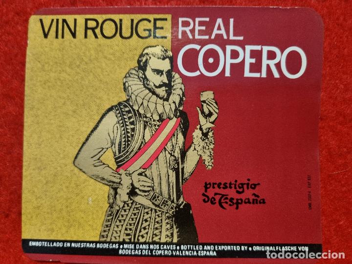 Old Labels: ANTIGUA ETIQUETA VINO VIN ROUGE REAL COPERO BODEGAS VALENCIA ORIGINAL ER 488