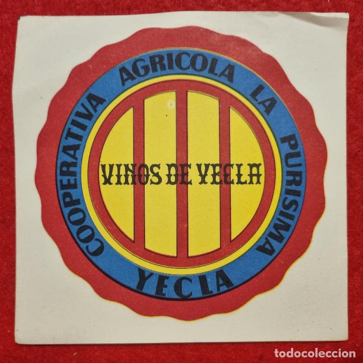 Old Labels: ANTIGUA ETIQUETA VINOS DE YECLA MURCIA COOPERATIVA AGRICOLA LA PURISIMA GRANDE ORIGINAL ER 601