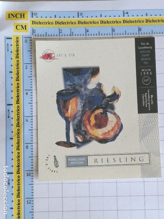 Old Labels: ETIQUETA DE BEBIDAS. VINO LICORES. LUXEMBURGO RIESLING 1994 ART & VIN 72