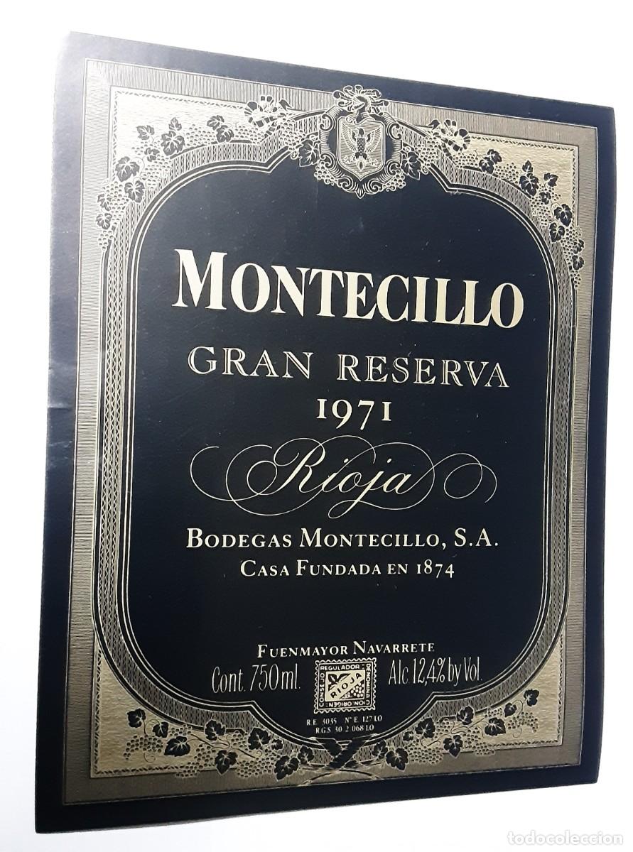 Etiquetas antiguas: Etiqueta vino Montecillo Gran Reserva 1971, Rioja
