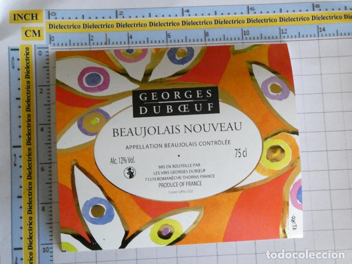 Etiquetas antiguas: ETIQUETA DE BEBIDAS. VINO LICORES. FRANCIA BEAUJOLAIS NOUVEAU GEORGES DUBOEUF . 186