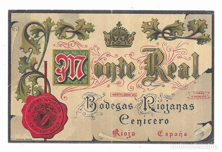 Etiquetas antiguas: Monte Real Bodegas Riojanas Cenicero