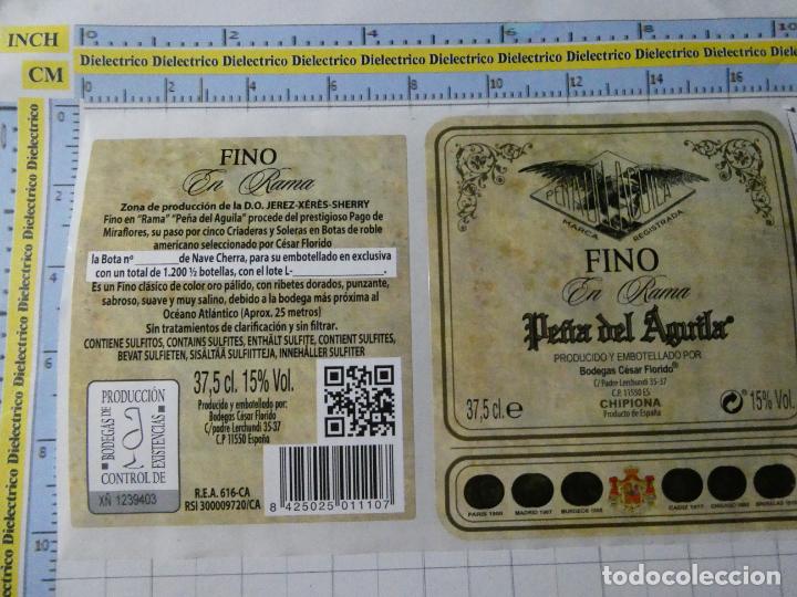 Etichette antiche: ETIQUETA DE BEBIDAS. VINO LICORES. CHIPIONA PE&Ntilde;A DEL &Aacute;GUILA FINO EN RAMA. 210