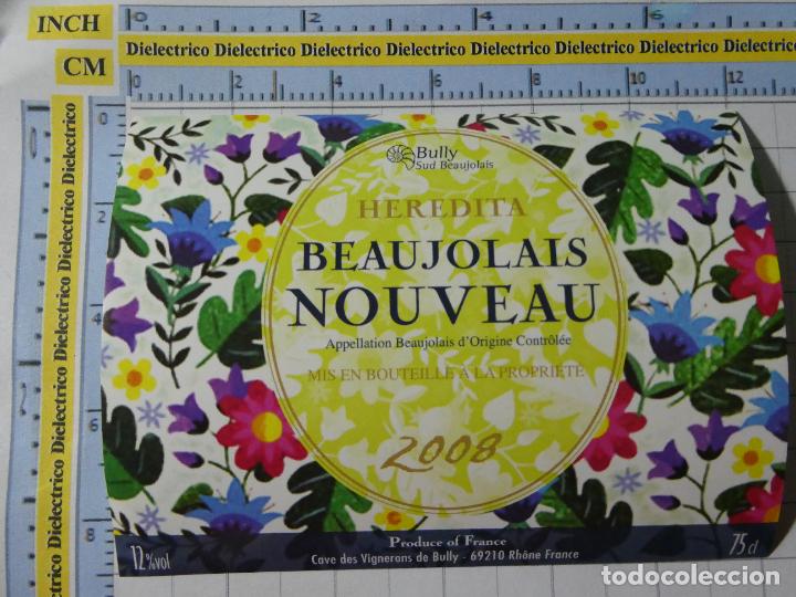Etiquetas antiguas: ETIQUETA DE BEBIDAS. VINO LICORES. FRANCIA BEAUJOLAIS NOUVEAU HEREDITA 2008. 244