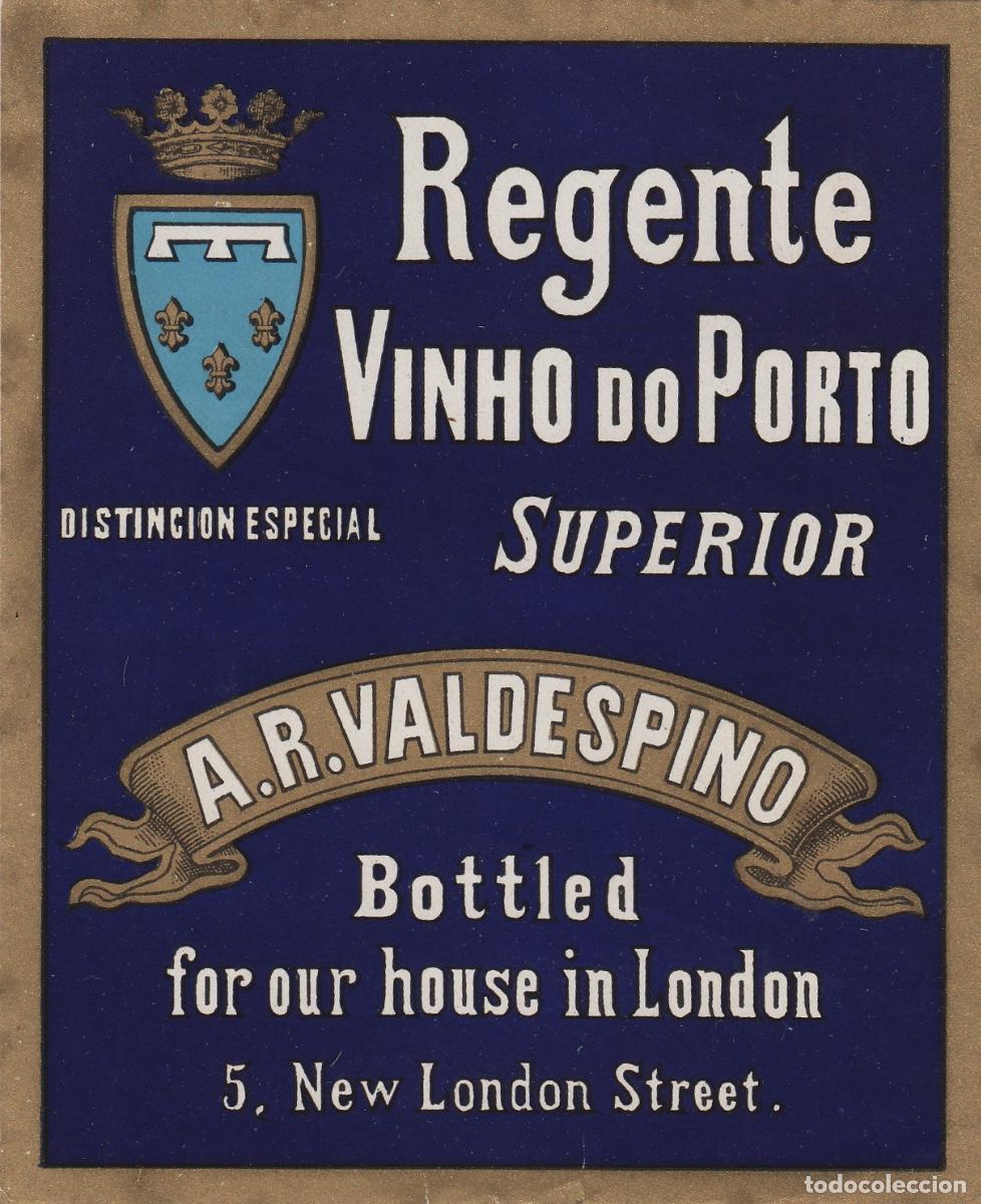 Etiquetas antiguas: VALDESPINO . JEREZ , REGENTE VINO PORTO . ETIQUETA DE VINO ref 169