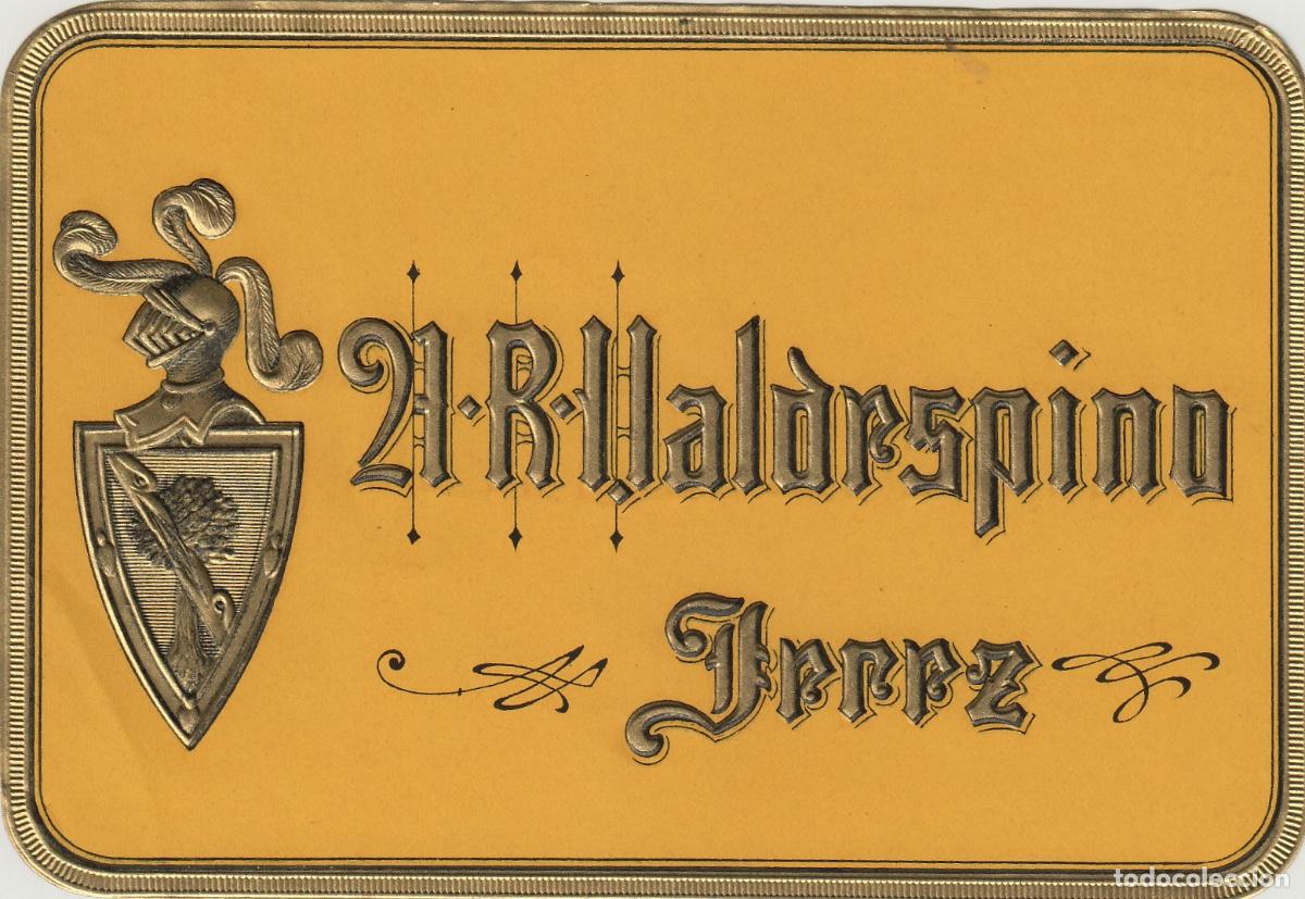 Etiquetas antiguas: VALDESPINO . JEREZ , 21 R VALDESPINO . ETIQUETA DE VINO ref 174