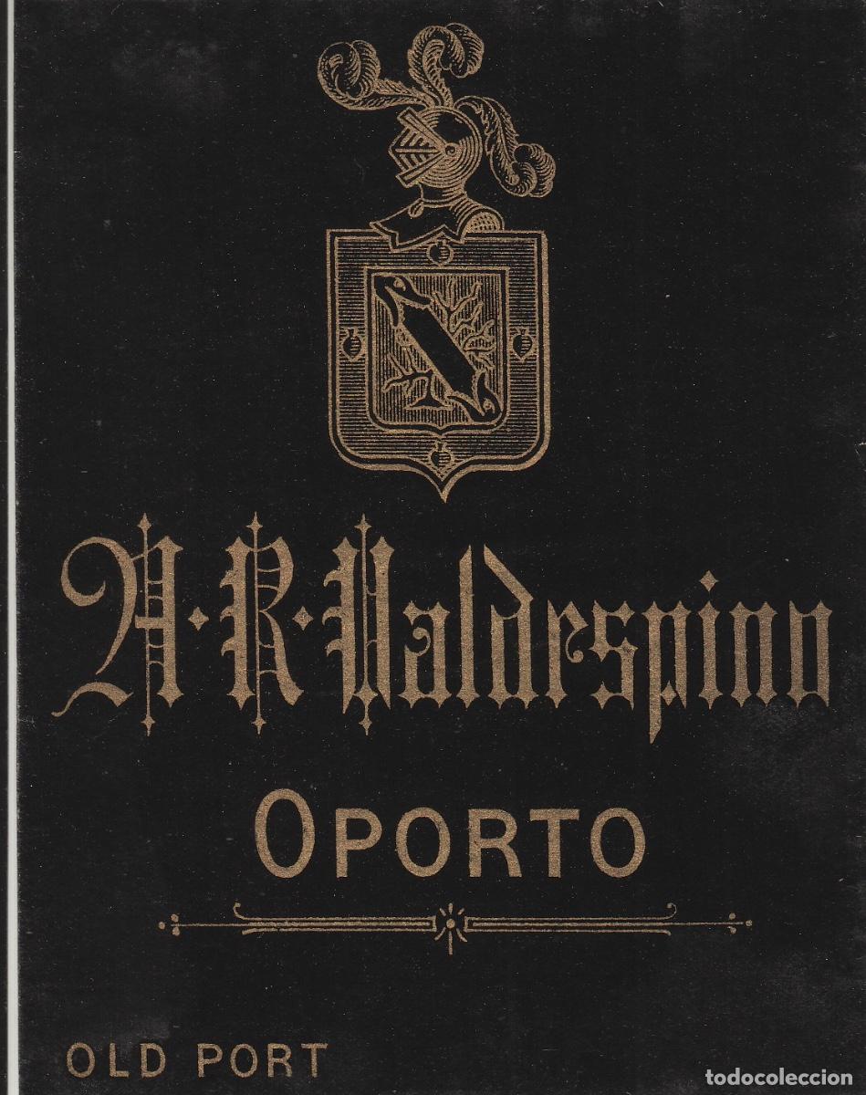 Etiquetas antiguas: VALDESPINO . JEREZ , 21 R VALDESPINO , OPORTO OLD PORT . ETIQUETA DE VINO ref 175