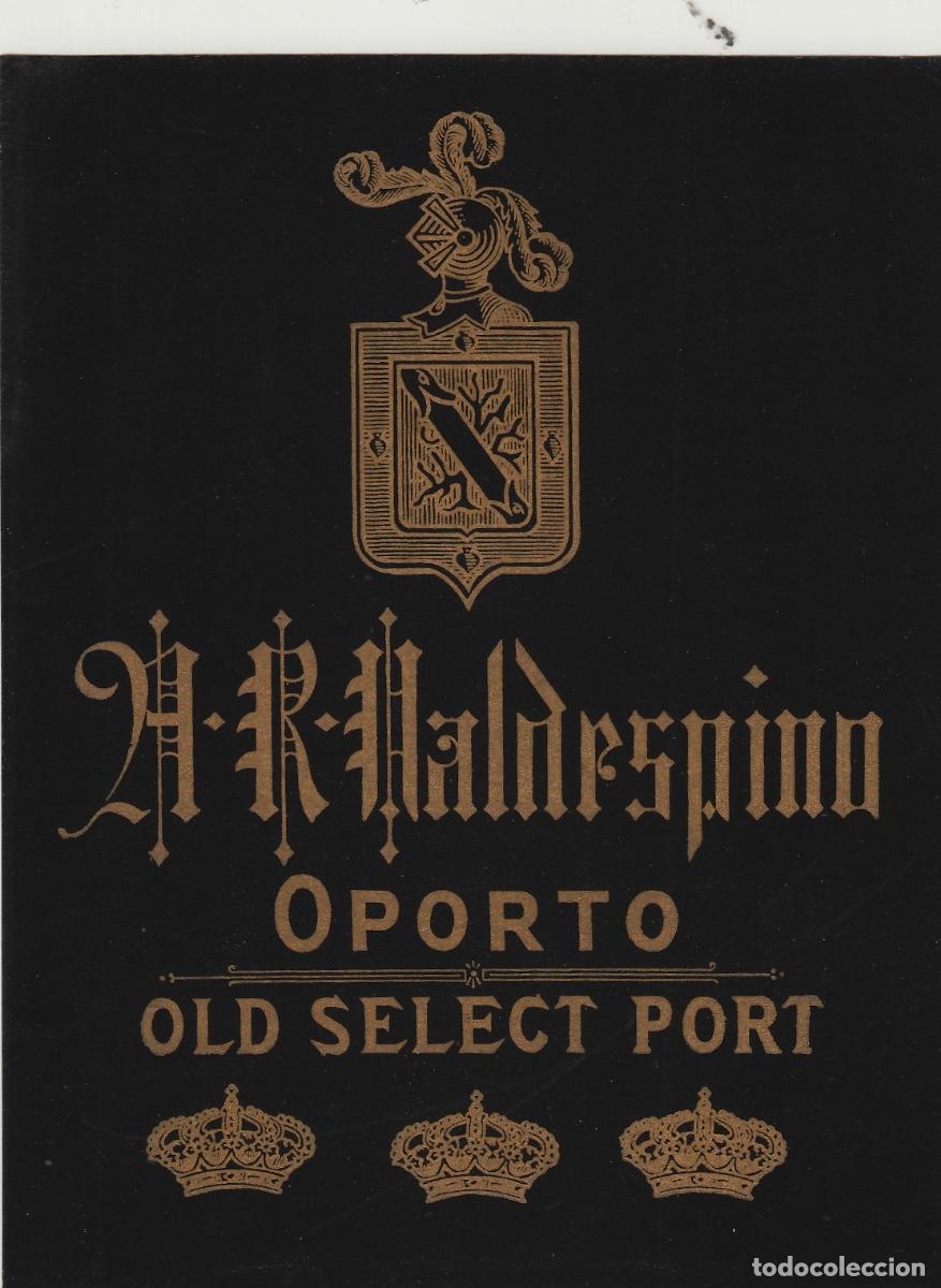 Etiquetas antiguas: VALDESPINO . JEREZ , 21 R VALDESPINO , OPORTO OLD SELECT PORT . ETIQUETA DE VINO ref 175