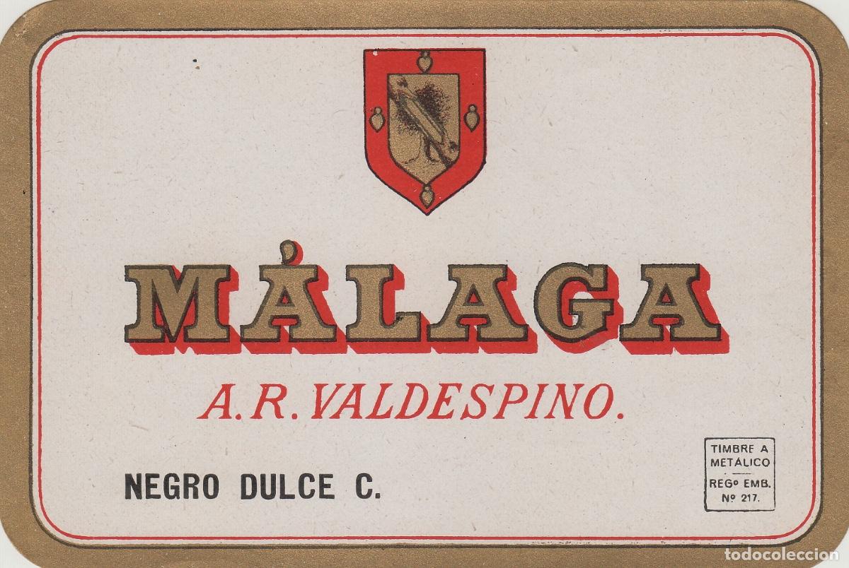 Etiquetas antiguas: VALDESPINO . JEREZ , , MALAGA . ETIQUETA DE VINO ref 179