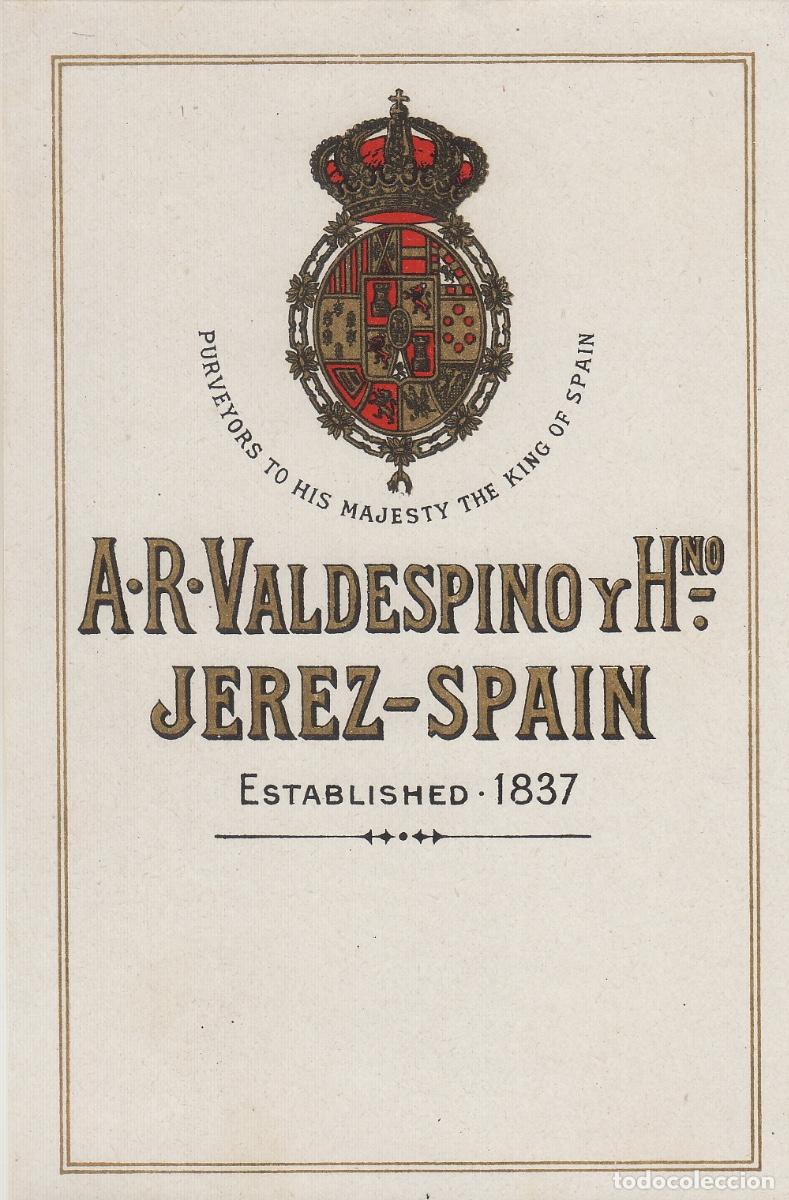 Etiquetas antiguas: VALDESPINO . JEREZ . ETIQUETA DE VINO ref 185