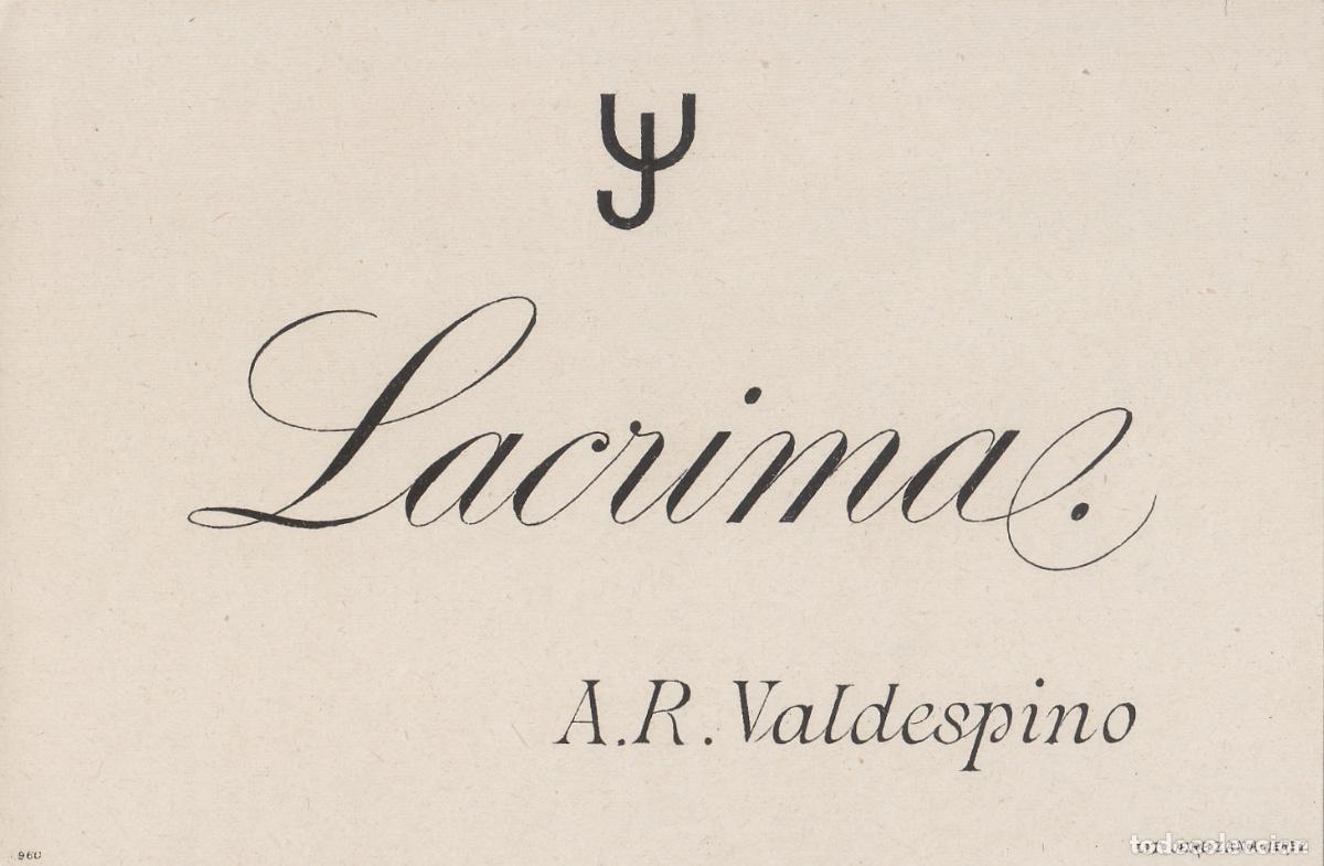 Etiquetas antiguas: VALDESPINO . JEREZ . LACRIMAL , ETIQUETA DE VINO ref 186