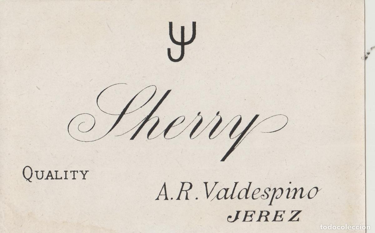 Etiquetas antiguas: VALDESPINO . JEREZ . SHERRY , ETIQUETA DE VINO ref 186