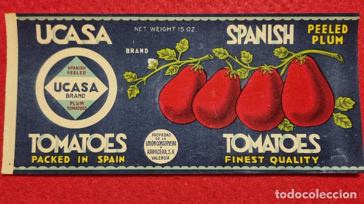 Old Labels: ANTIGUA ETIQUETA CARTEL ITO TOMATES UCASA UNION CONSERVERA ARROCERA VALENCIA ORIGINAL K15