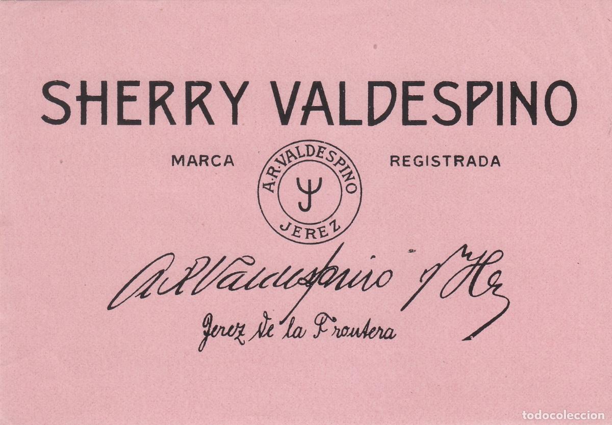 Etiquetas antiguas: VALDESPINO . JEREZ . SHERRY , , ETIQUETA DE VINO ref 189