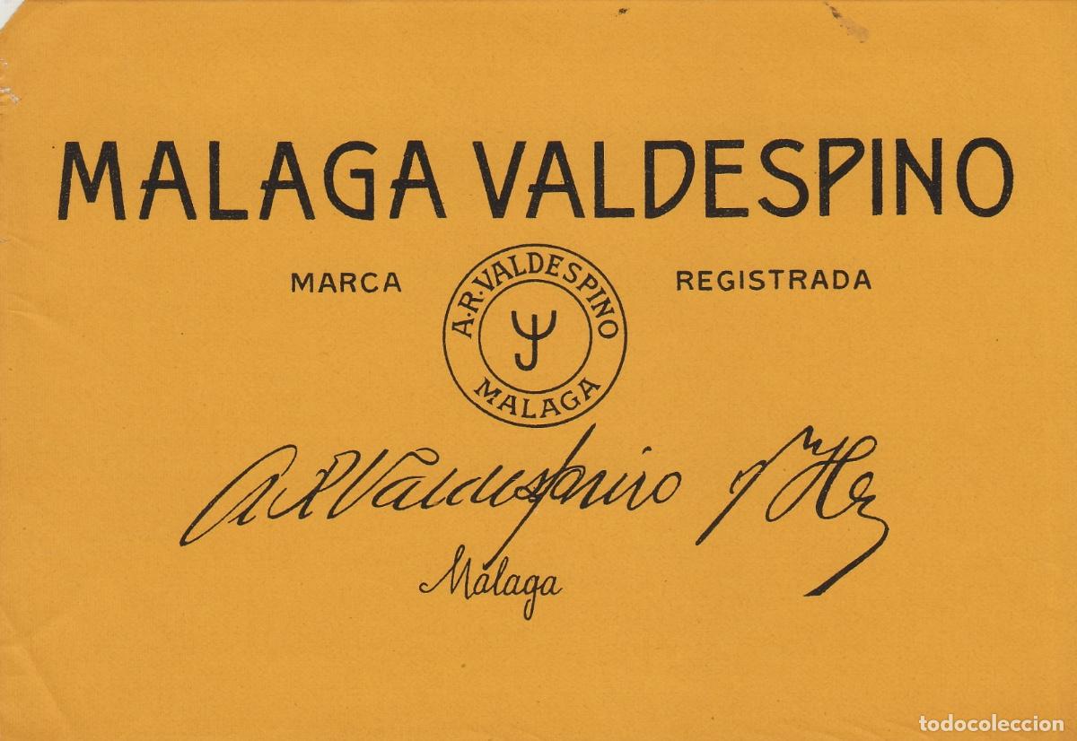 Etiquetas antiguas: VALDESPINO . JEREZ . MALAGA , , ETIQUETA DE VINO ref 189