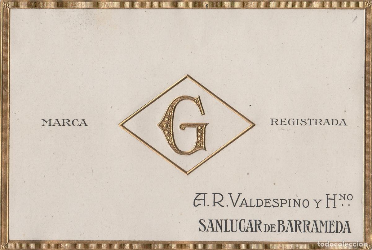 Etiquetas antiguas: VALDESPINO . JEREZ . MARCA G REGISTRADA , ETIQUETA DE VINO ref 190
