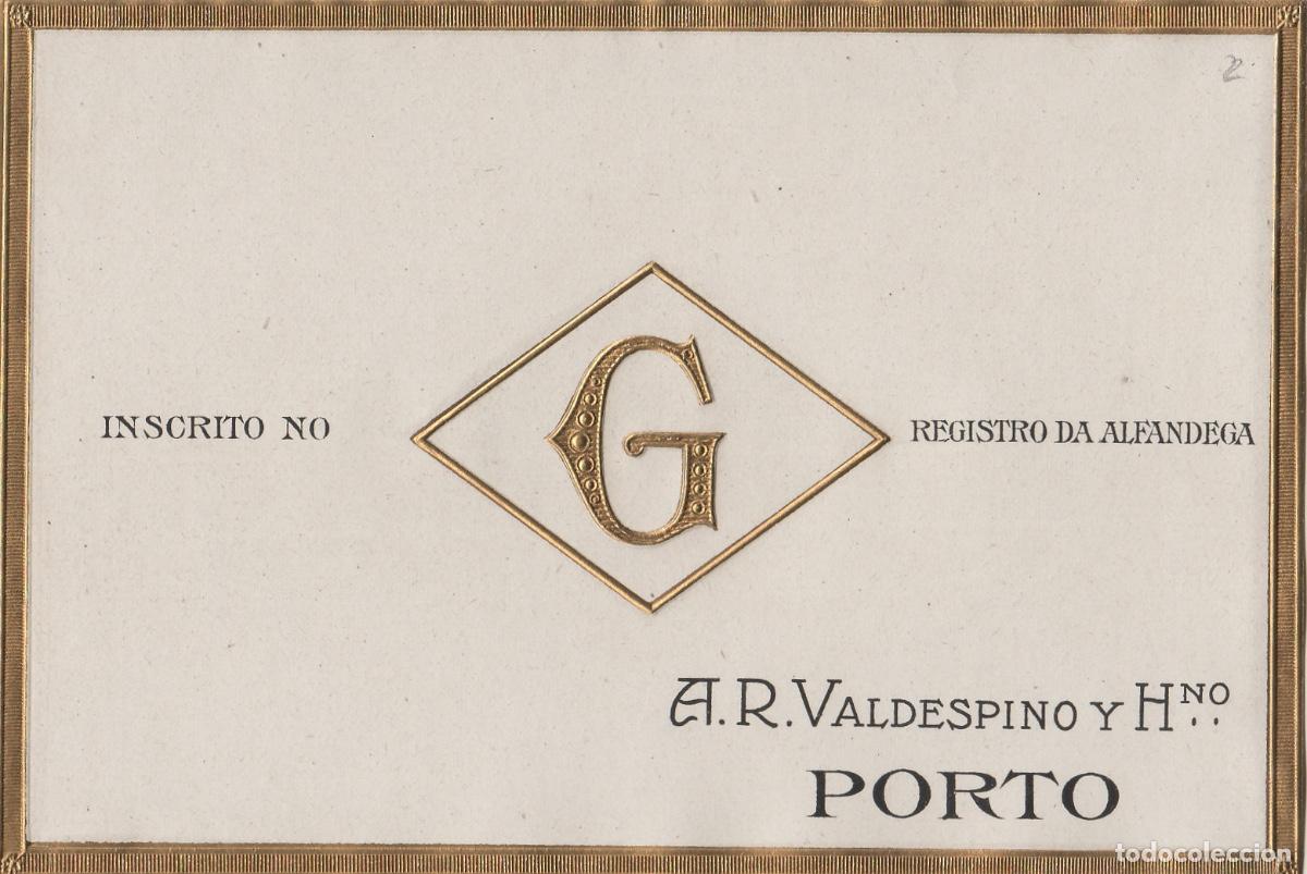 Etiquetas antiguas: VALDESPINO . JEREZ . G PORTO/OPORTO , ETIQUETA DE VINO ref 190